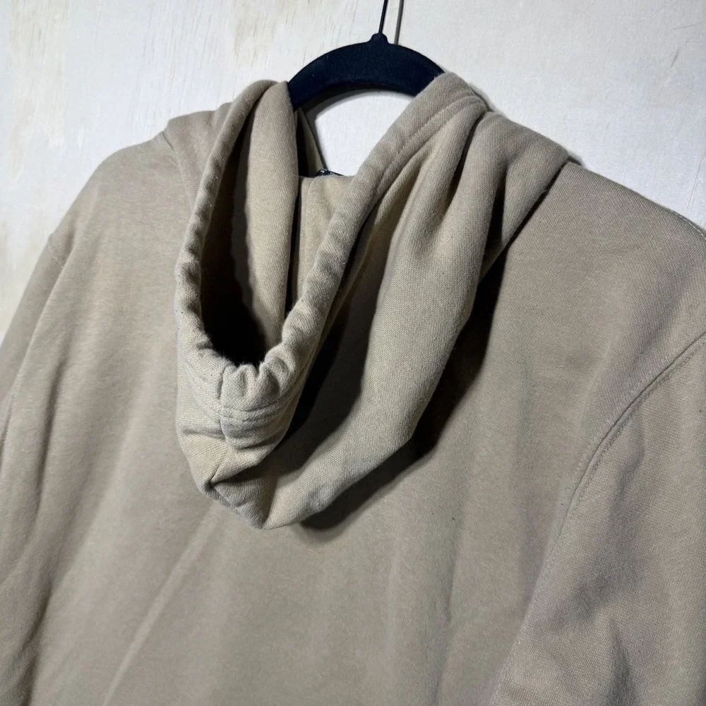 The‎ North Face Hoodie Mens Medium Tan Pink Logo Pullover Sweatshirt Casual